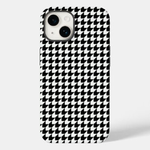 Klassisches schwarzes Houndstooth-Muster Case-Mate iPhone 14 Hülle