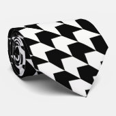 Klassisches schwarzes Houndstooth-Muster Krawatte (Gerollt)