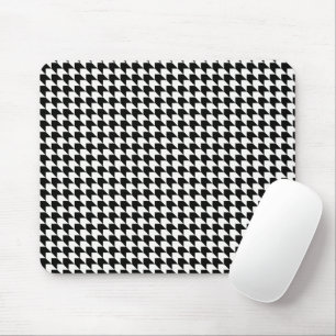 Klassisches schwarzes Houndstooth-Muster Mousepad