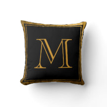 Klassisches Schwarzes Imitat Goldfolie Monogram Ki