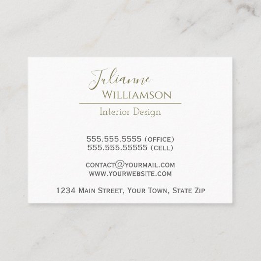 Klassisches schwarzes Imitat Leder mit Goldrahmen  Visitenkarte (Rückseite)