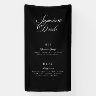 Klassisches Schwarzes Kalligrafie-Signature-Drinks Banner