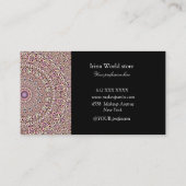 Klassisches schwarzes Mandala mit rosa und schwarz Visitenkarte (Rückseite)
