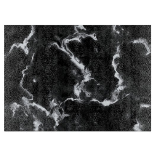 Klassisches Schwarzes Marmor-Muster grau weiß Schneidebrett (Vorderseite)