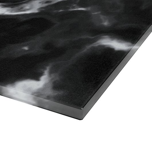 Klassisches Schwarzes Marmor-Muster grau weiß Schneidebrett (Ecke)