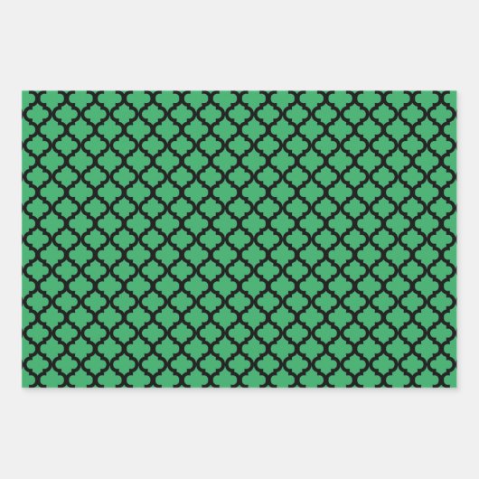 Klassisches schwarzes marokkanisches Quarrefolienm Geschenkpapier Set (Vorderseite 3)