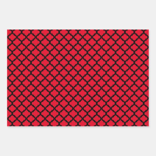 Klassisches schwarzes marokkanisches Quarrefolienm Geschenkpapier Set (Vorderseite 2)