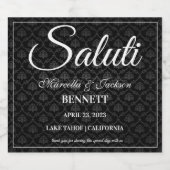 Klassisches Schwarzes Muster Weinetikett Schaumweinetikett (Einzelnes Label)