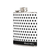 Klassisches Schwarzes Punkt Muster Flachmann (Links)