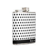 Klassisches Schwarzes Punkt Muster Flachmann (Rechts)