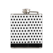 Klassisches Schwarzes Punkt Muster Flachmann (Rückseite)