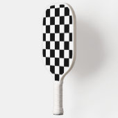 Klassisches schwarzes Schachbrett Pickleball Schläger (Links)