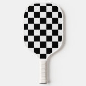 Klassisches schwarzes Schachbrett Pickleball Schläger (Vorderseite)