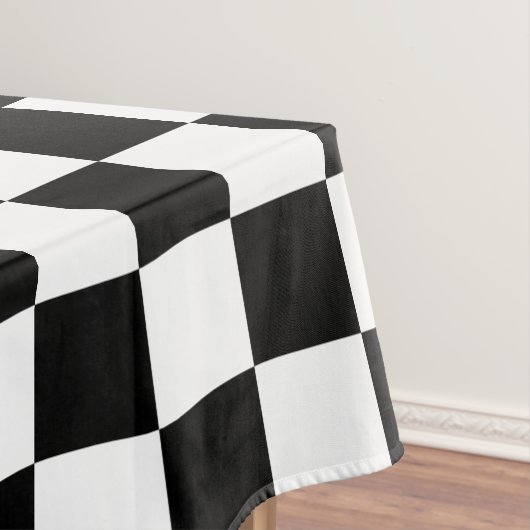 Klassisches schwarzes Schachbrett Tischdecke (Beispiel)