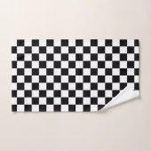 Klassisches schwarzes Schachbrettmuster Badhandtuch Set (Handtuch)