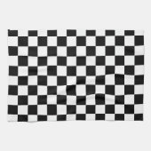 Klassisches schwarzes Schachbrettmuster Geschirrtuch (Horizontal)