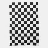Klassisches schwarzes Schachbrettmuster Geschirrtuch (Vertikal)