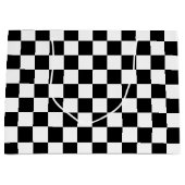 Klassisches schwarzes Schachbrettmuster Große Geschenktüte (Vorderseite)
