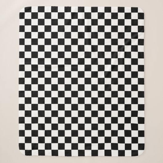 Klassisches schwarzes Schachbrettmuster Sherpadecke (Vorderseite)