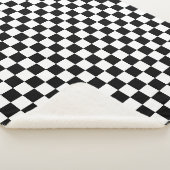 Klassisches schwarzes Schachbrettmuster Sherpadecke (3/4)