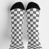Klassisches schwarzes Schachbrettmuster Socken (Oben)