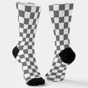 Klassisches schwarzes Schachbrettmuster Socken