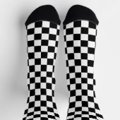 Klassisches schwarzes Schachbrettmuster Socken (Oben)