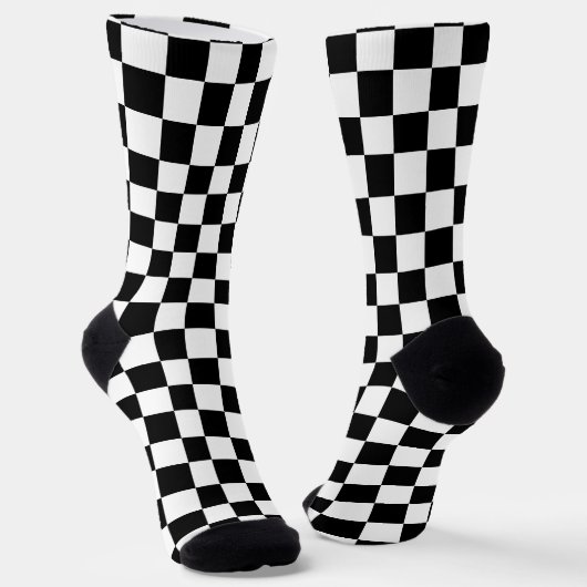 Klassisches schwarzes Schachbrettmuster Socken (Gewinkelt)