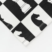 Klassisches Schwarzes Schachspiel Muster Fleecedecke (Ecke)