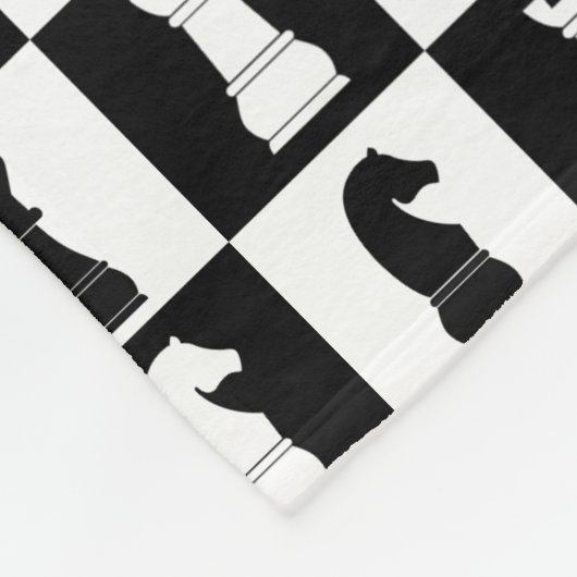 Klassisches Schwarzes Schachspiel Muster Fleecedecke (Ecke)