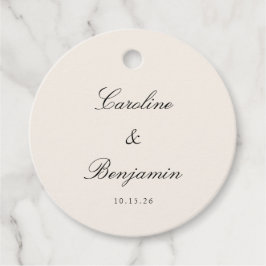 Klassisches Schwarzes Skript Elegant Hochzeit Cust Geschenkanhänger