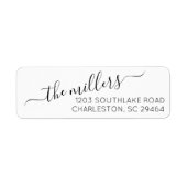 Klassisches Schwarzes Skript-Rückgabeadresse-Label (Vorne)