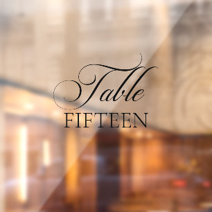 Klassisches schwarzes Tischnummern Transparent Dek Fensteraufkleber