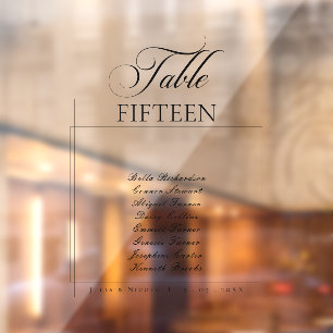 Klassisches schwarzes Tischnummern Transparent Dek Fensteraufkleber