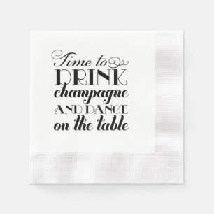 Klassisches Schwarzes-Trink-Champagner-Tanz-Hochze Serviette