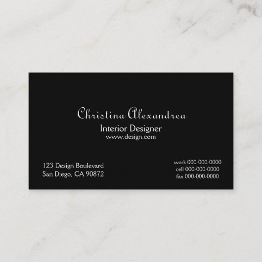 Klassisches Schwarzes und Golddamast-Visitenkarte Visitenkarte (Vorderseite)