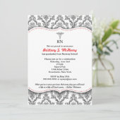 Klassisches schwarzes und rotes einladung (Stehend Vorderseite)