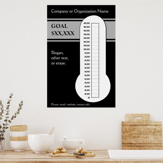 Klassisches Schwarzthermometer Poster (Küche)