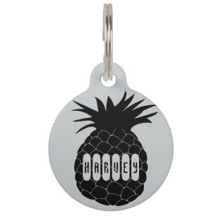 Klassisches Schwarzweiss-Ananas-Muster Haustiermarke
