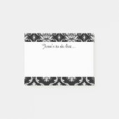 Klassisches Schwarzweiss-Blumendamast-Muster Post-it Klebezettel (Vorderseite)