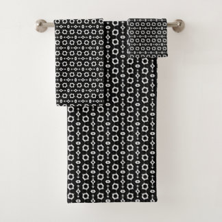 Klassisches Schwarzweiß-Design Badhandtuch Set