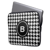 Klassisches Schwarzweiss-Hahnentrittmuster mit Laptopschutzhülle (Vorderseite Links)