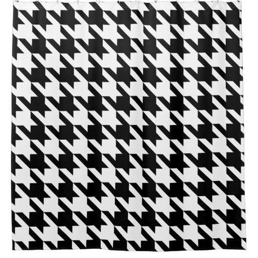 Klassisches Schwarzweiss-Hahnentrittmuster-Muster Duschvorhang (Vorderseite)