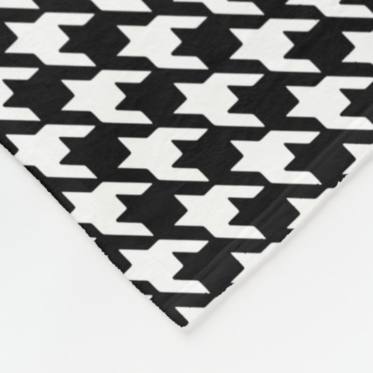 Klassisches Schwarzweiss-Hahnentrittmuster-Muster Fleecedecke (Ecke)