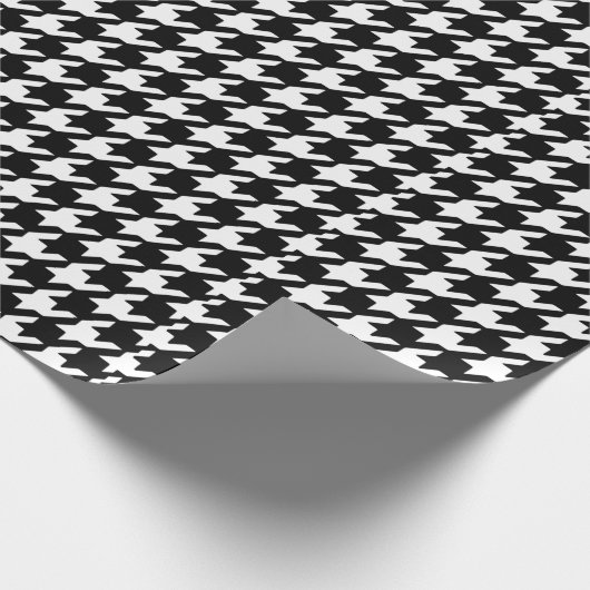 Klassisches Schwarzweiss-Hahnentrittmuster-Muster Geschenkpapier (Ecke)