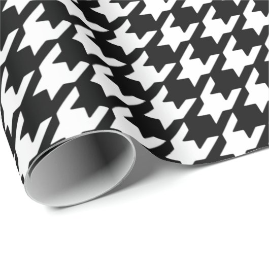Klassisches Schwarzweiss-Hahnentrittmuster-Muster Geschenkpapier (Rolleneckpunkt)