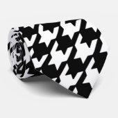 Klassisches Schwarzweiss-Hahnentrittmuster-Muster Krawatte (Gerollt)
