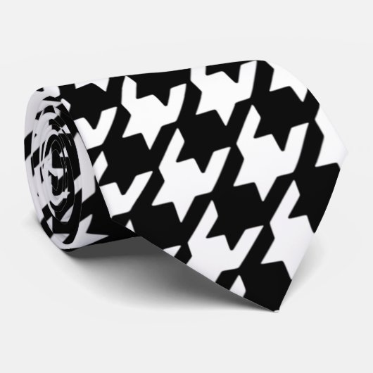 Klassisches Schwarzweiss-Hahnentrittmuster-Muster Krawatte (Gerollt)
