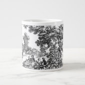 Klassisches Schwarzweiss-Toile Jumbo-Tasse (Vorderseite)