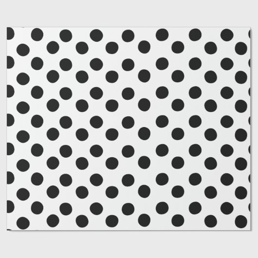 Klassisches Schwarzweiss-Tupfen-Packpapier Geschenkpapier (Flach)